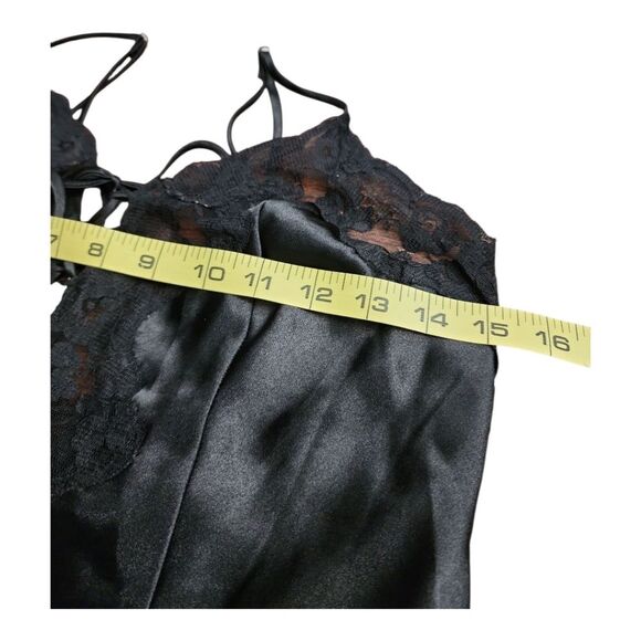 Vintage Fredrick's of Hollywood Black Negligee Nightgown Lace trimmed Size Large - Picture 3 of 11